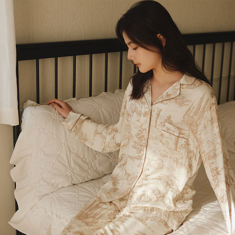 Pastell Blumenmuster Schlafanzug-Set