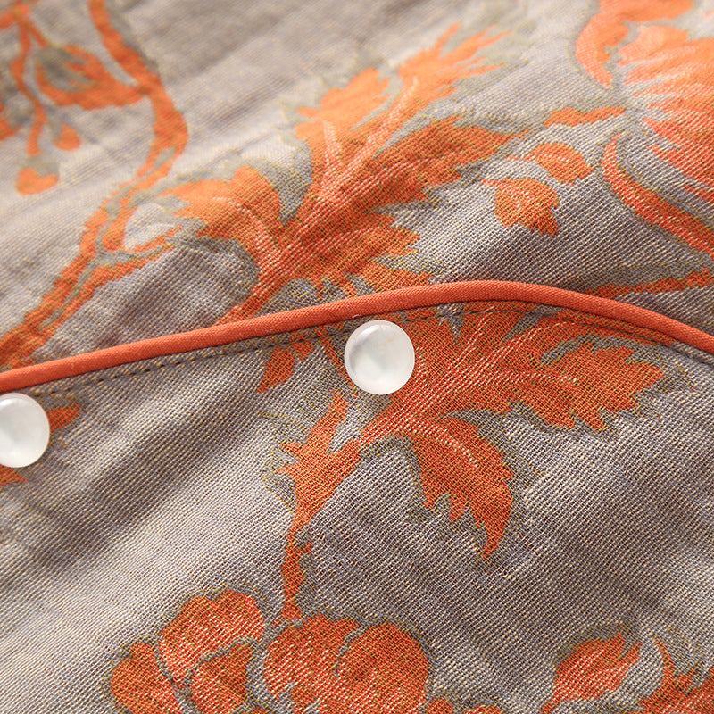 Retro Floral Theme Baumwoll-Pyjama-Set