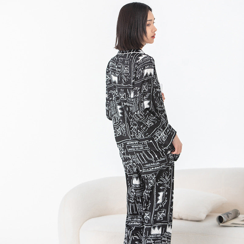 Grafikmuster Pyjama-Set