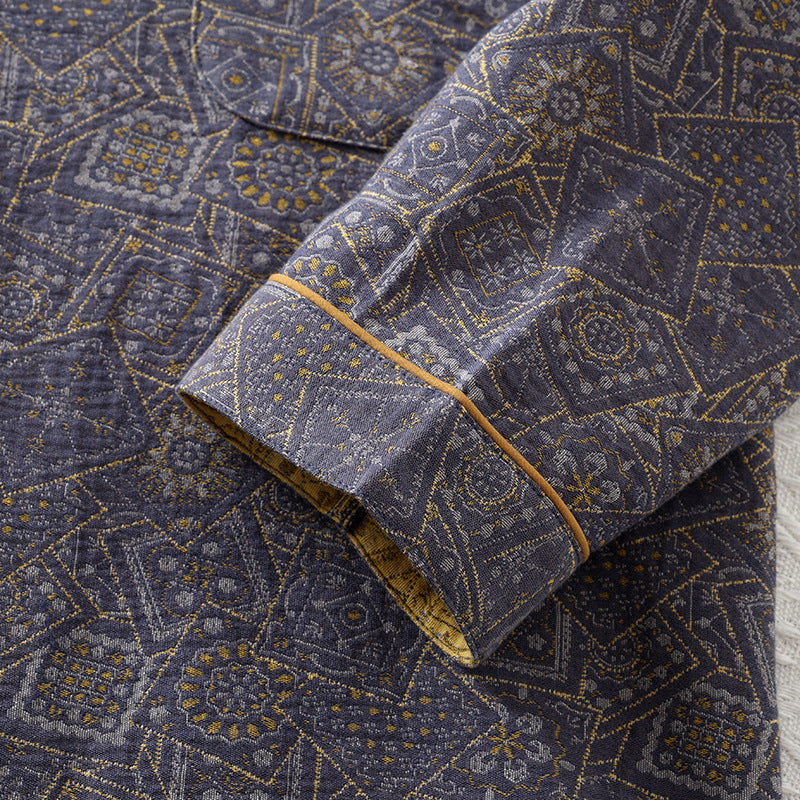 Retro Premium Baumwoll-Pyjama-Set