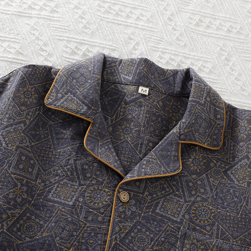 Retro Premium Baumwoll-Pyjama-Set