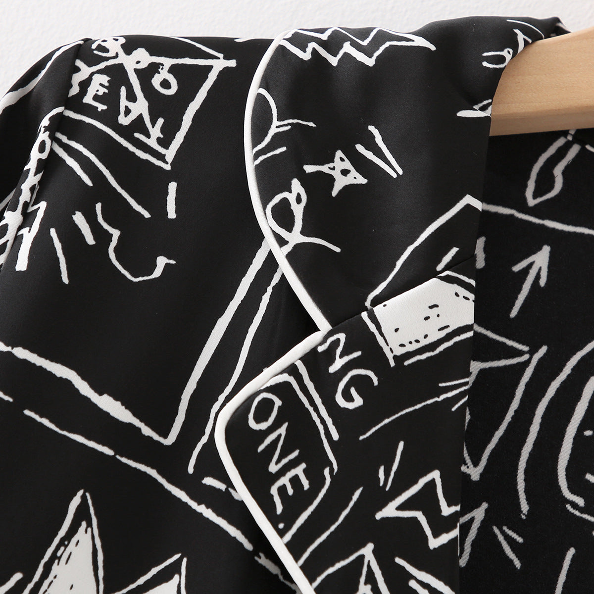 Grafikmuster Pyjama-Set