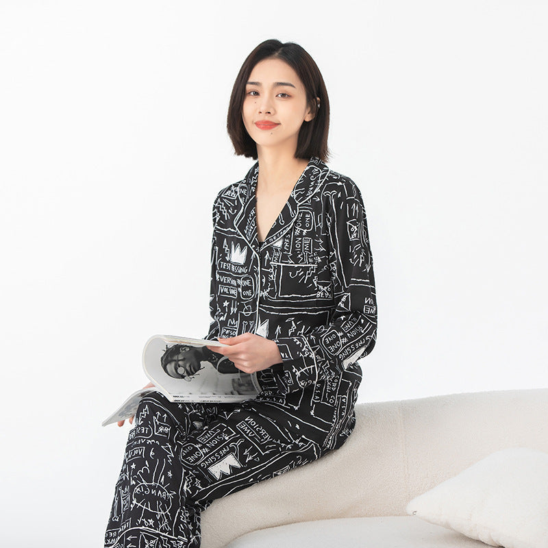 Grafikmuster Pyjama-Set