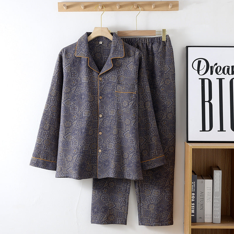 Retro Premium Baumwoll-Pyjama-Set